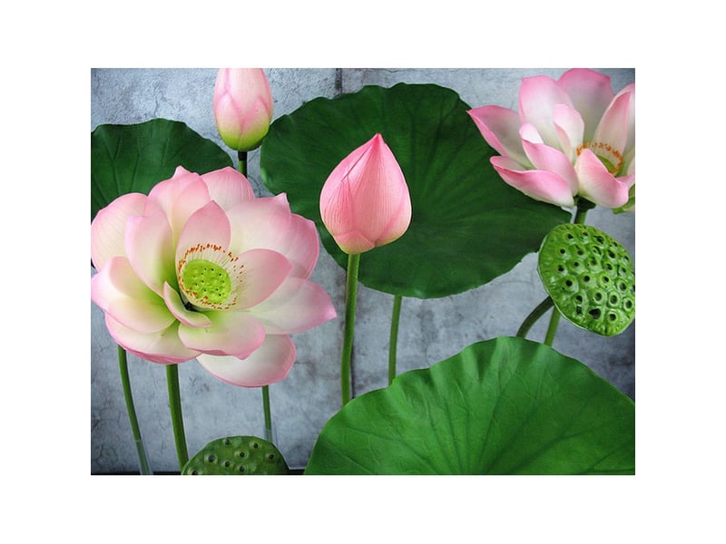Fleur artificielle pod poupon avec tige pour décoration rustique de salon bouddha - Conforama A