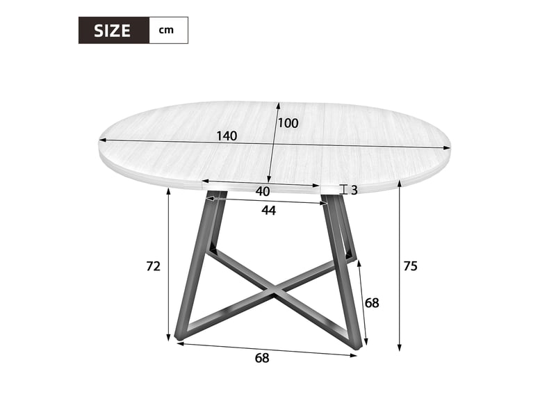  Table à manger extensible 100140 x 100 cm, 4 à 6 personnes, coloris noyer Jamama eleni - Conforama C