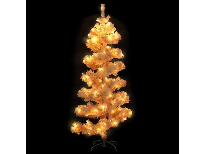  Sapin de noël - arbre de noël hélicoïdal pré-éclairé et support blanc 180cm pvc  - Conforama C