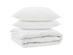 Duvet toutes saisons avec oreiller 3 pièces - couette blanc microfibre