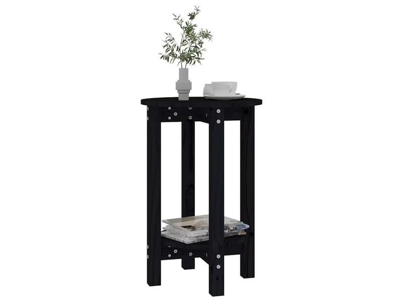  Table basse - table de salon - table à thé noir ø 40x60 cm bois massif de pin  - Conforama D