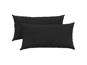 Lot de 2 coussins de canapé, coussins décoratifs tissu noir 80 x 40 cm cf58924