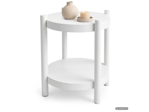 Table basse rond(e) coloris blanc AKORD TERRA - 44.5 cmx44.5 cm
