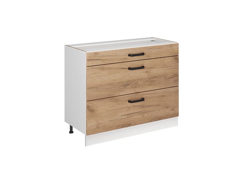 Vicco meuble cuisine, chêne doréblanc, 100cm sans plan de travail - Conforama A