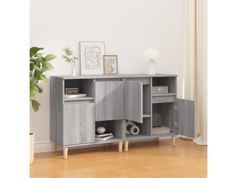  Buffets 2 pcs - bahut - meuble de rangement sonoma gris 60x35x70 cm bois d'ingénierie  - Conforama C