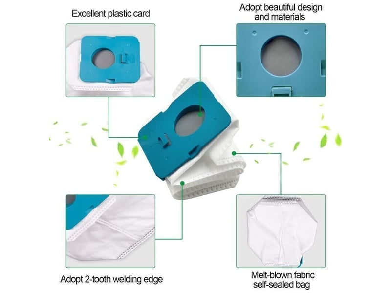  12 pièces sac à poussière clean station pour samsung bespoke vs20a95923w, sacs de rechange pour aspirateur, sacs d'aspirateur  - Conforama C