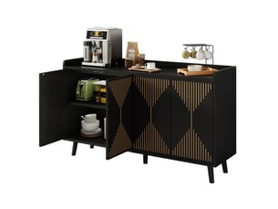 Buffet 4 porte(s) 0 tiroir(s) MEUBLIV - 140 cm coloris noir