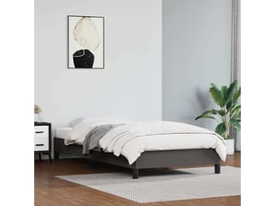 Lit adulte, lit simple, cadre de lit sans matelas gris 100x200cm similicuir cf13782