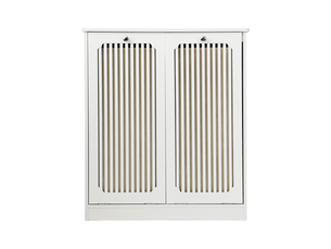 Meuble avec panier à linge 66x35x76 cm armoire stockage linge deux paniers tissus intégrés design minimaliste