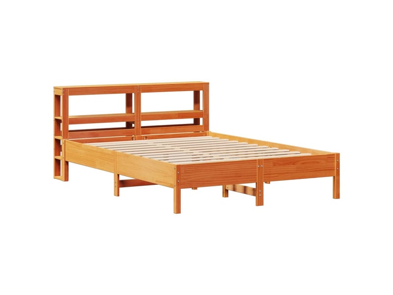 Lit double- lit adulte - cadre de lit sans matelas marron 160x200cm bois pin massif - Conforama B