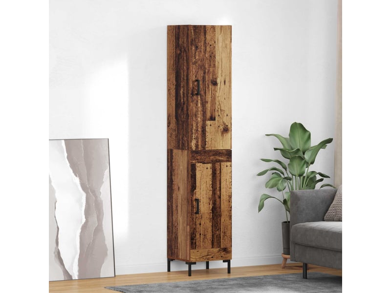 Buffet - haut armoire bois ancien 34,5 x 34 x 180 cm bois d'ingénierie - Conforama B