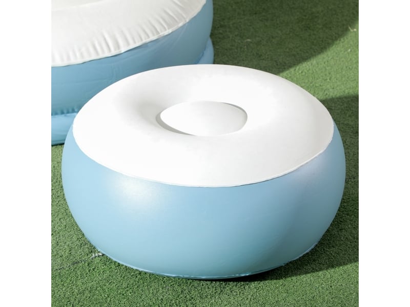  Canapé gonflable 125x100x87 cm avec repose-pieds et porte-gobelet plastique blanc  - Conforama C