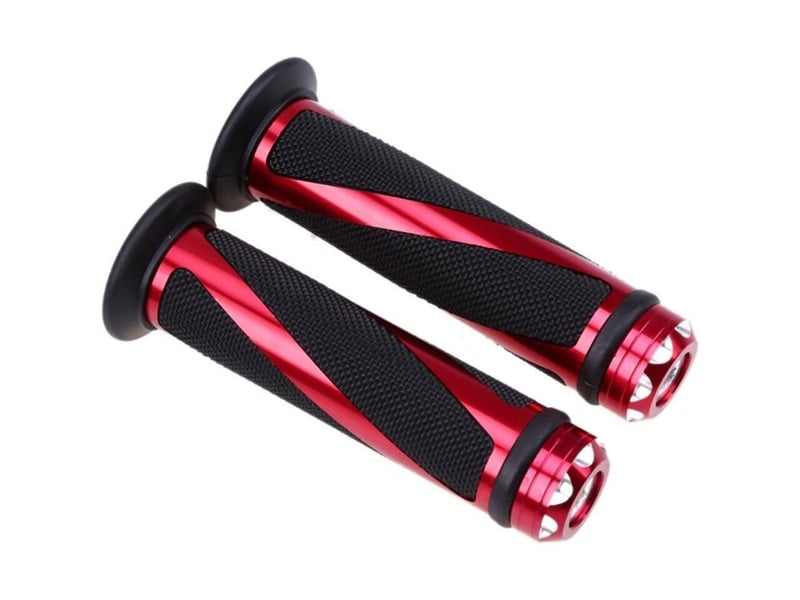  Universel poignée moto 1 paire universal 78 motorcycle caoutchouc guidon poignées (rouge)  - Conforama C