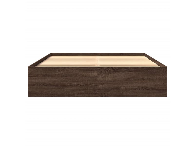  Lit double- lit adulte -  cadre de lit sans matelas chêne marron 150x200 cm  - Conforama D