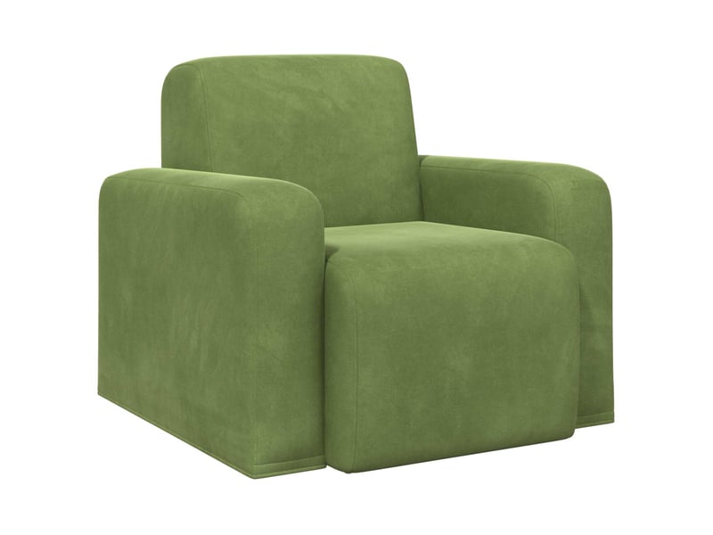  Vidaxl fauteuil vert clair velours  - Conforama D