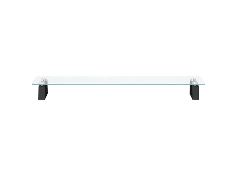  Support de moniteur table meuble bureau 80 x 20 x 8 cm verre trempé et métal noir 02_0044902  - Conforama B