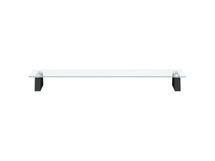 Support de moniteur table meuble bureau 80 x 20 x 8 cm verre trempé et métal noir 02_0044902