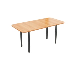 Table de salle à manger extensible marron 120-160 cm – plateau effet bois, structure robuste