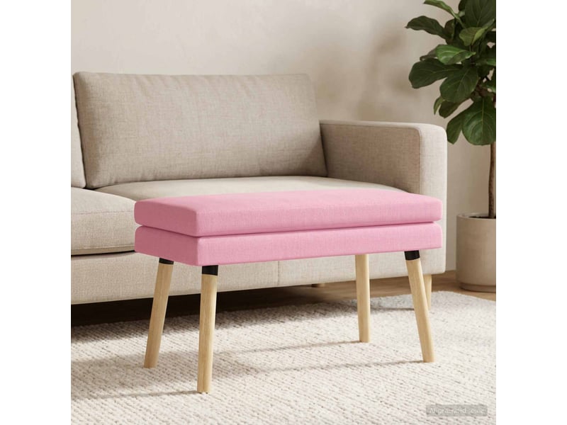  Banc chambre, bout de lit à double couche rose 80x40x47 cm tissu  - Conforama B