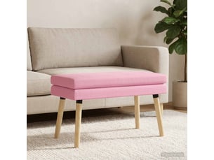 Banc chambre, bout de lit à double couche rose 80x40x47 cm tissu