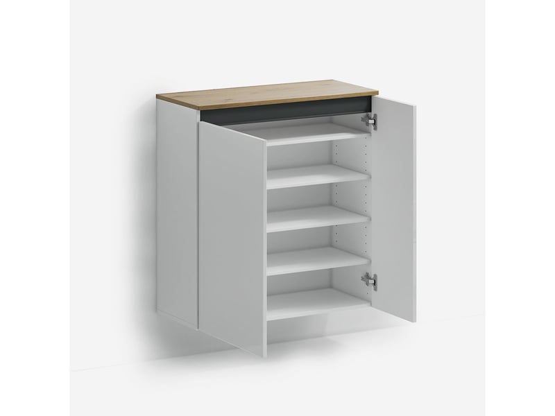  Meuble à chaussures suspendu gain de place 2 portes avec étagères zippo  - Conforama D