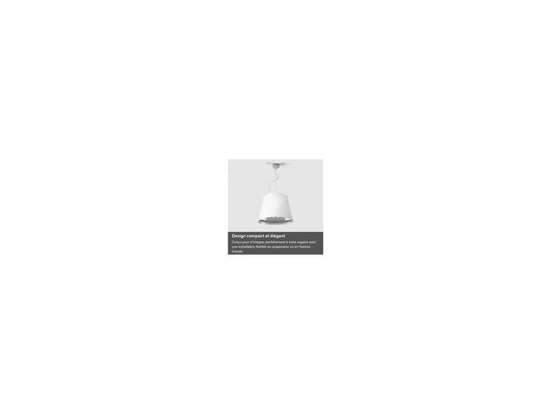  Hotte ilot 50 cm blanche mate soft light 3 vitesses led 2x2,5 w 8238090 - Conforama B
