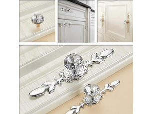 (paquet de 10, 17 cm) poignées de tiroir en diamant de cristal pour la décoration de la cuisine, de la chambre à coucher et de la salle de bain