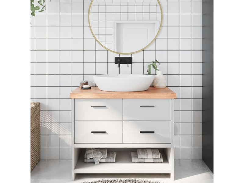 Comptoir de salle de bain, plan de travail marron 100x40x(2-6) cm bois traité cf65782 - Conforama B