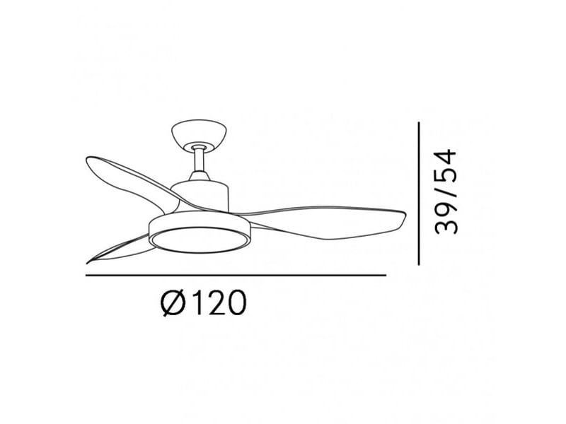  Ventilateur de plafond fabrilamp hayate dc blanc 3 pales 120 cm 6 vitesses led 48 w télécommande 128591301 - Conforama D