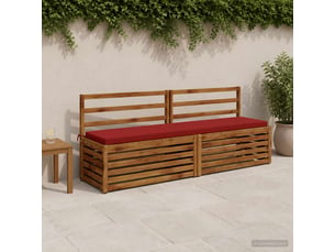 Coussin de banc, coussin d'assise, coussin de canapé soest 100 % polyester bordeaux 200 x 40 x 5 cm cf53188