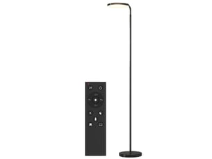 Lampadaire led, lampe sur pied à intensité variable, tête rotative 350 °, télécommande magnétique, 41x25x177cm, noir