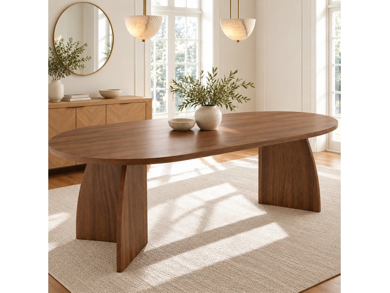  Table à manger extensible 100140180x100 cm télescopique mdf marron, dimensions extensibles, minimaliste  - Conforama E