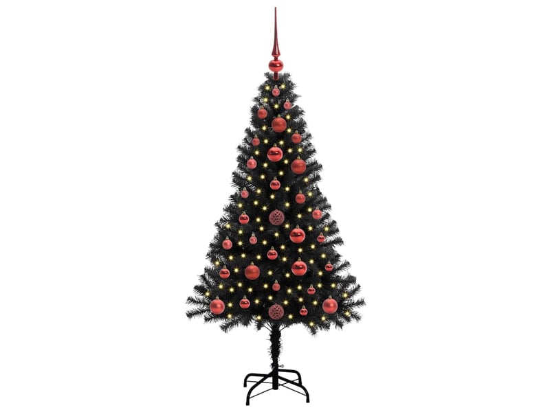  Sapin de noël, arbre de noël noir 120 cm pvc cf61544  - Conforama C