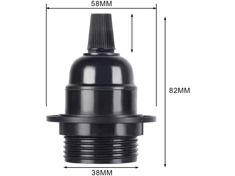  2 pcspack edison vis es e27 ampoule ampoule support de lampe pendentif douille noir bakélite  - Conforama C