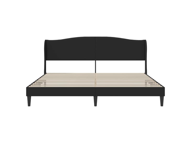  Lit double- lit adulte -  cadre de lit avec tête de lit noir 200 x 200 cm simili cuir  - Conforama C