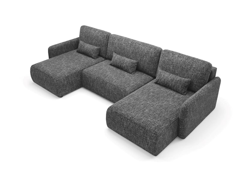  Canapé d'angle convertible livello u noir  - Conforama E