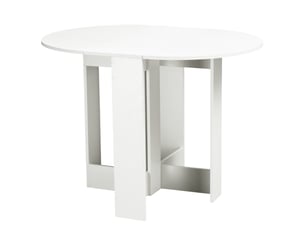 Table de salle à manger pliante avec 2 abattants, extensible, en bois, idéale pour la cuisine et le salon, gain de place, 104 x 76 x 73,7 cm, blanche