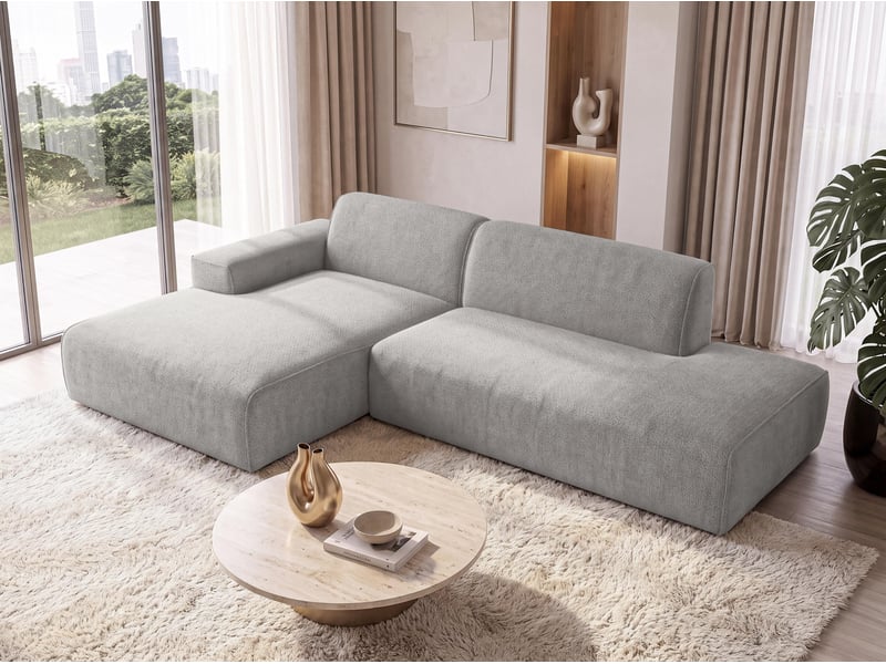  Canapé d'angle moderne didim duo, 288 cm, couleur rose, revętement en chenille g Didim Duo - Conforama D