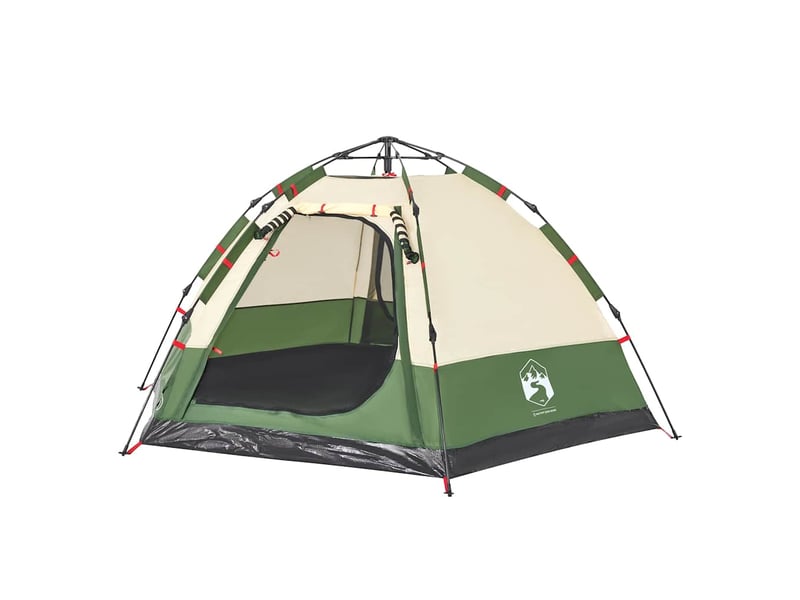 Tente de camping cabine 4 personnes vert libération rapide shl2699 - Conforama D