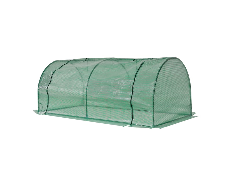  Serre, serre chaude avec porte, châssis froid, abri pour plantes, culture végétale, acier, plastique, 200 x 100 x 80 cm, verte  - Conforama B