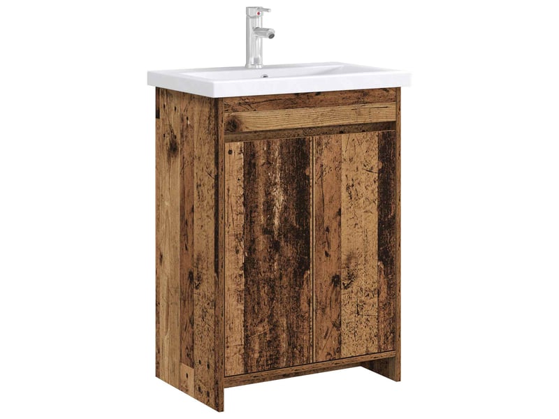  Meuble sous lavabo de salle de bain, commode bois ancien shl7776  - Conforama C
