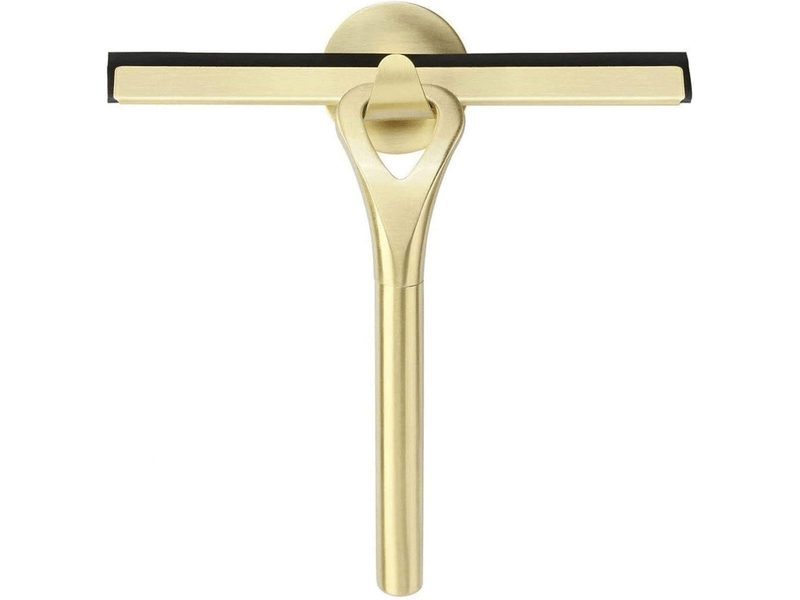  Grattoir de douche doré, 22,5 cm, sans traces, crochet à ventouse, pour miroirs, sols, vitres et tables  - Conforama A