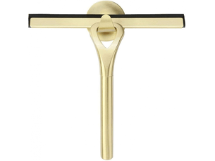 Grattoir de douche doré, 22,5 cm, sans traces, crochet à ventouse, pour miroirs, sols, vitres et tables