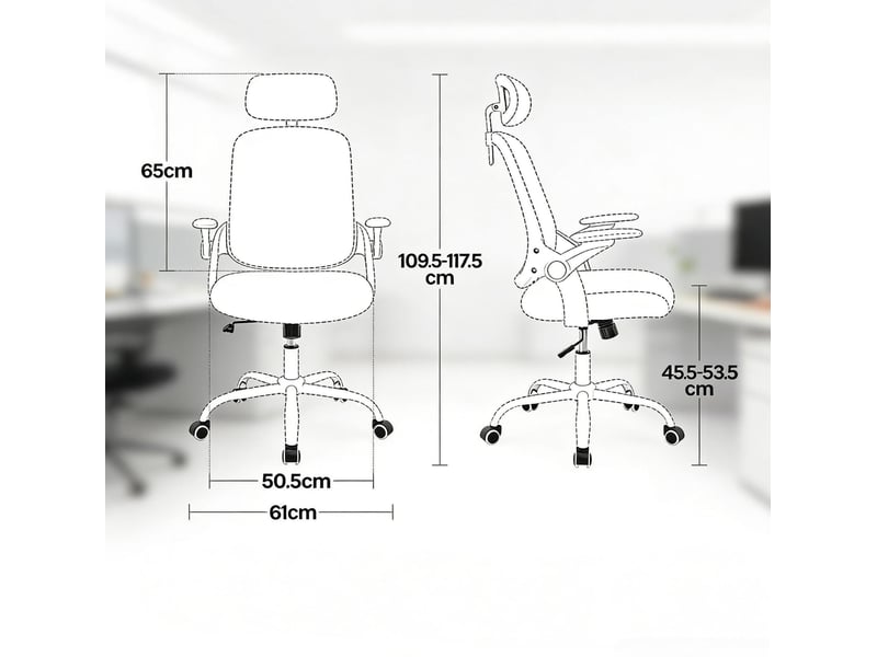  Chaise de bureau ergonomique avec dossier inclinable, appui-tête réglable et accoudoirs 3d en mesh rose  - Conforama C