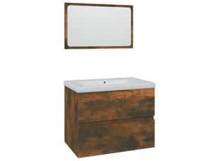 Meubles de salle de bain, armoire salle de bain chêne fumé bois d'ingénierie cf65461