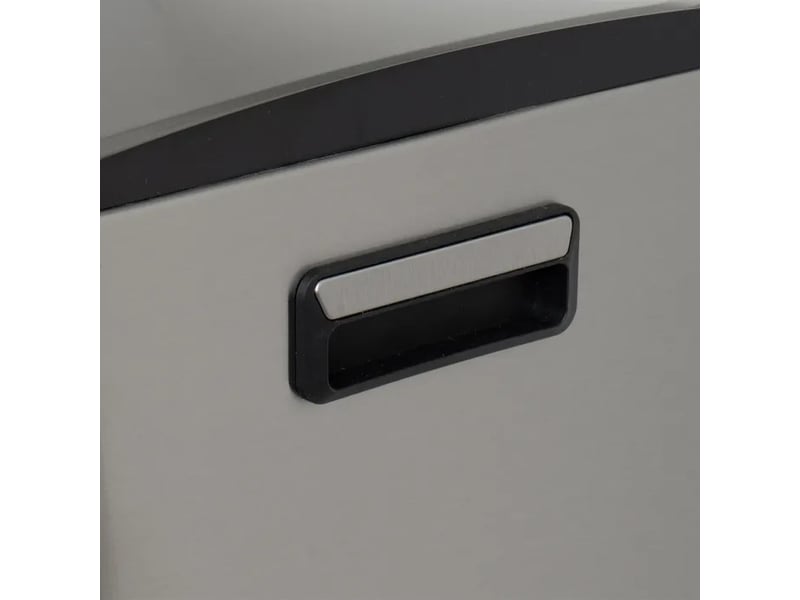 Poubelle de tri sélectif rectangulaire 60l (2x30l) à double compartiment en métal chrome anti-traces avec deux pédales indépendantes - longueur 45 x profondeur 36 x hauteur 71,5 cm - Conforama E