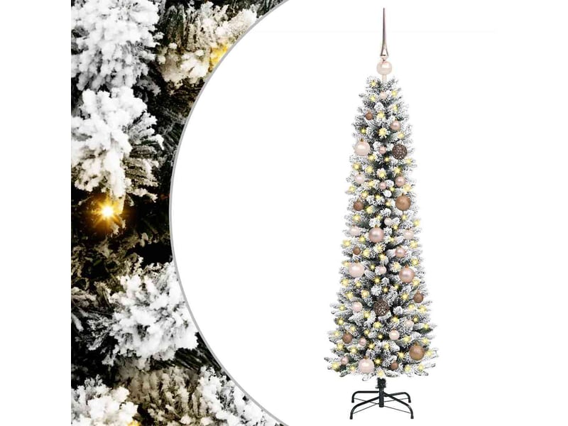  Sapin de noël artificiel, arbre de noël blanc 150 cm pvc, métal et plastique shl1178  - Conforama A