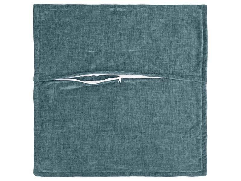  Lot de 6 housses de coussin houten bleu 60 x 60 cm tissu chenille cf49799  - Conforama D