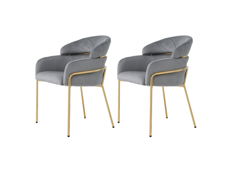  Lot de 2 chaises de salle à manger 54x57x79 cm, coloris gris  - Conforama A