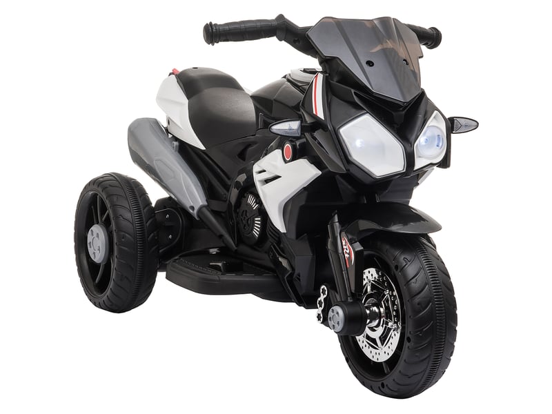  Moto électrique pour enfants, lumières et sons, 3 kmh, rechargeable, plastique et métal, noir et blanc  - Conforama A